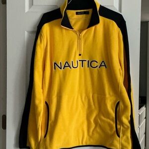 Nautica Men's Zip-Up Sweater in Yellow and Black